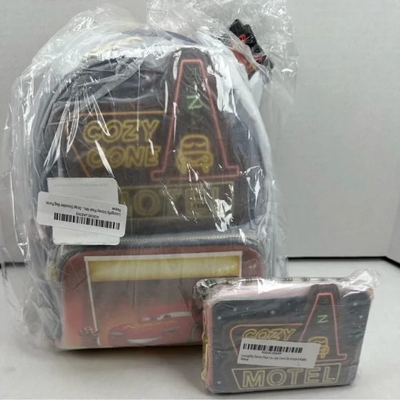 Loungefly Disney Pixar Moments Cars Cozy Cone Mini Backpack & Wallet Set - Picture 13 of 13